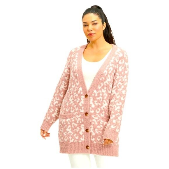 UGG women Joselyn leopard print cardigan Size M - Picture 15 of 15